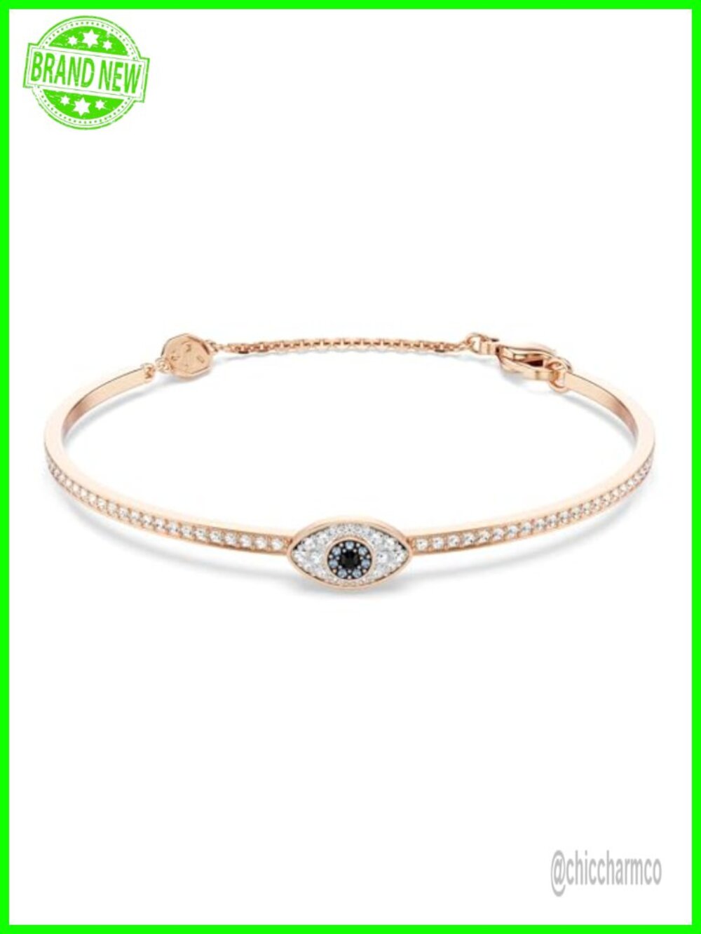 Swarovski Symbolica Bangle Eye Rose Gold-Tone Plated Adjustable
